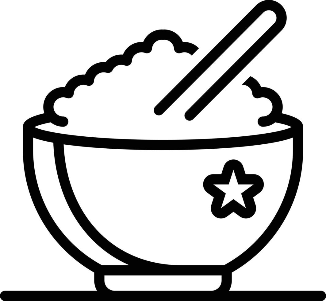 icona della linea per il riso vettore