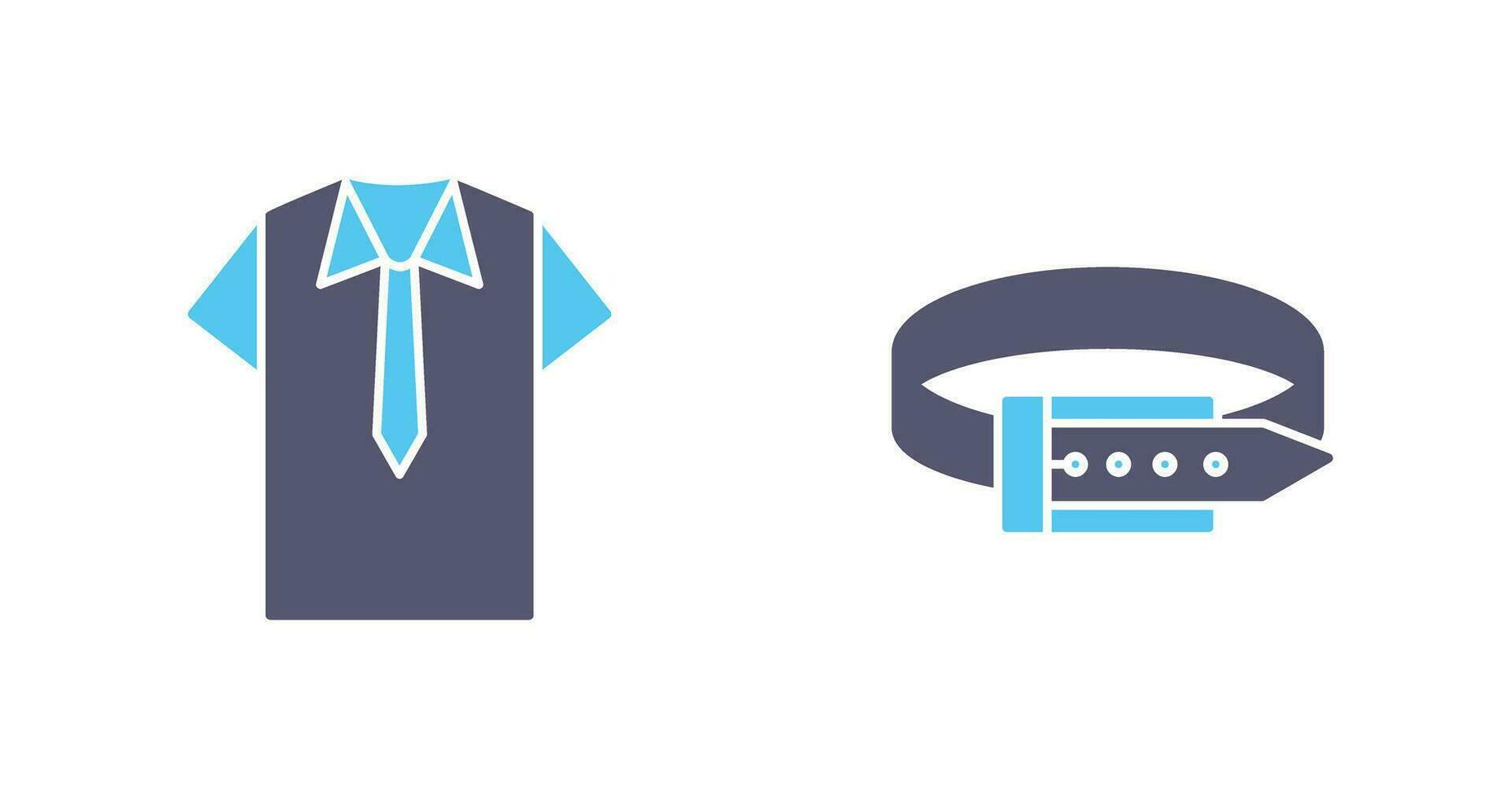 camicia e cravatta e cintura icona vettore