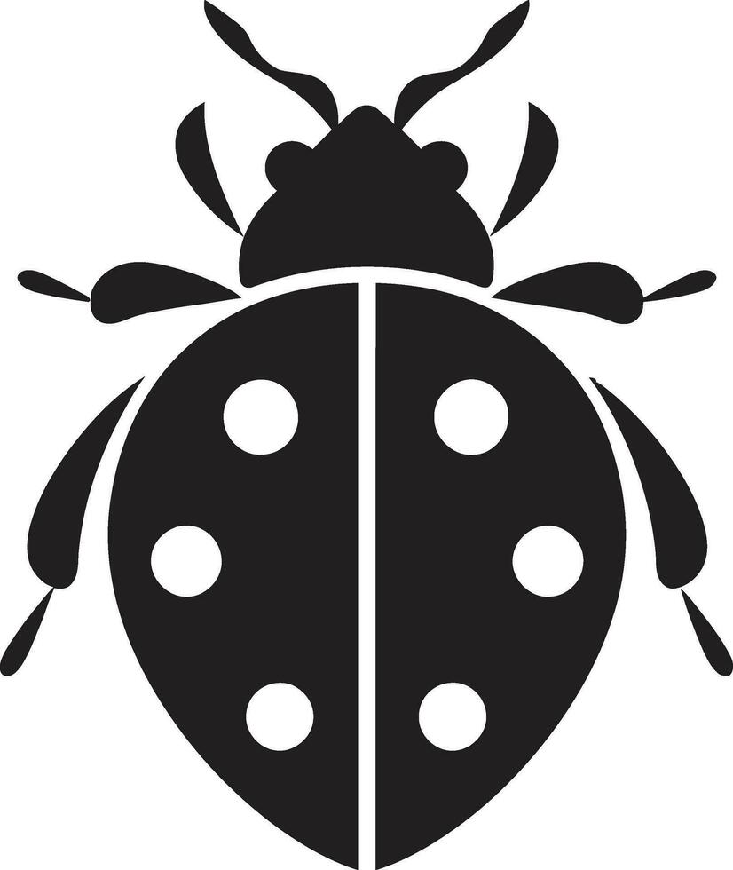 grazioso insetto macchie e Ali marchio notturno maestà monocromatico coccinella profilo vettore