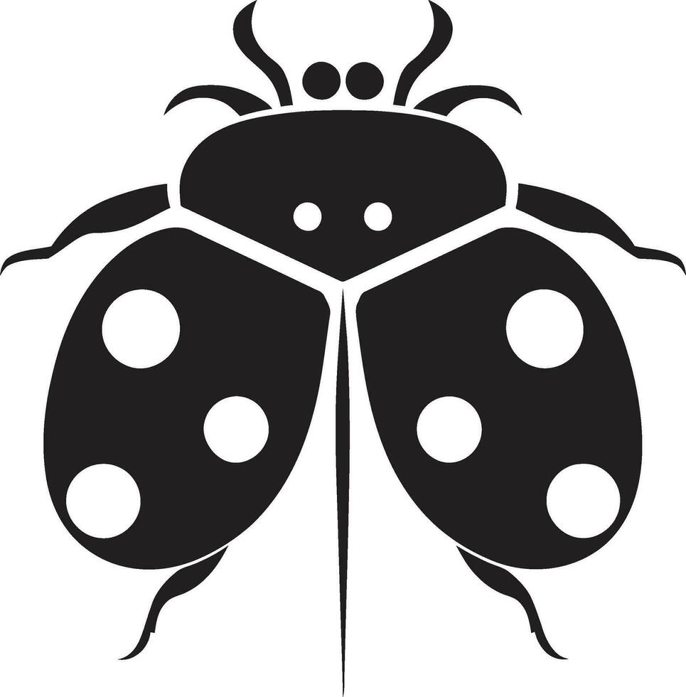 monocromatico meraviglia senza tempo coccinella icona occhi di semplicità coccinella emblema nel ombre vettore