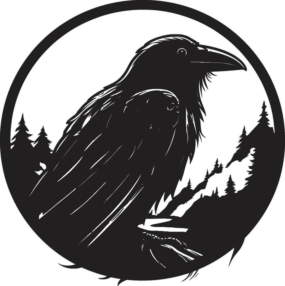 astratto nero corvo grafico premio Corvo silhouette insegne vettore
