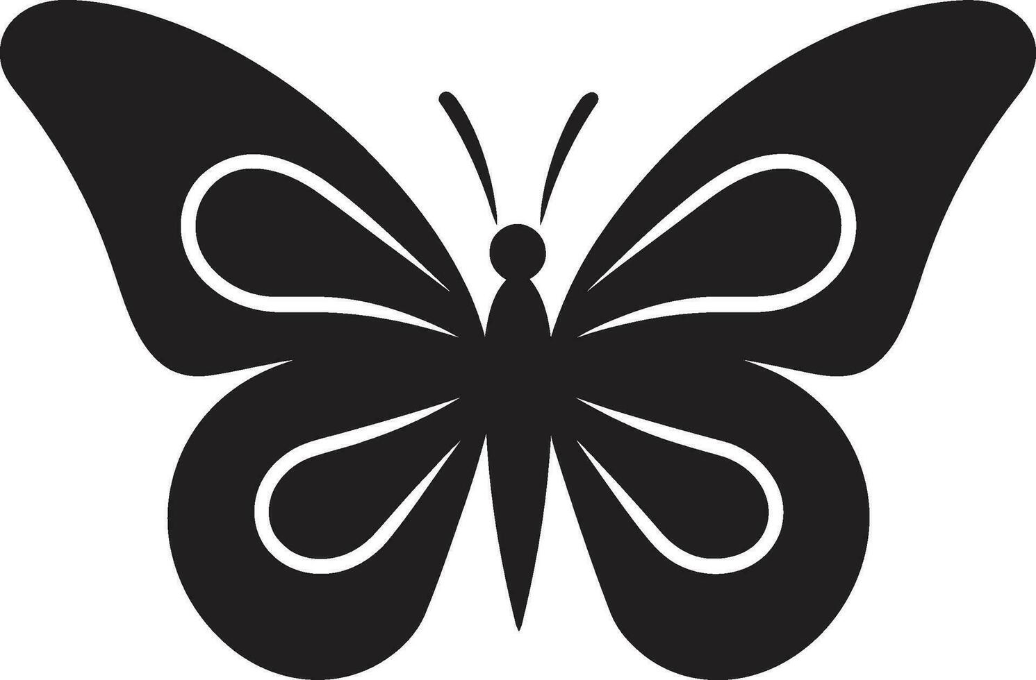 nero farfalla nel volo un' senza tempo design grazioso eleganza farfalla marchio nel nero vettore