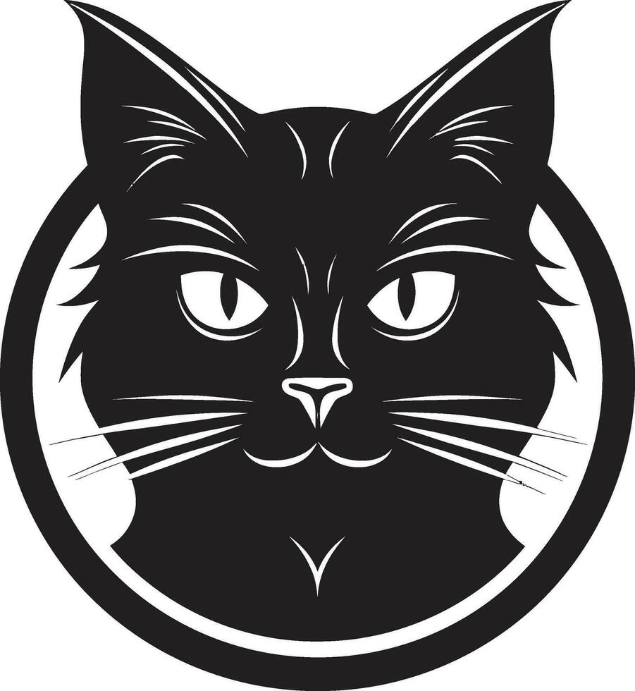 illuminato dalla luna Miao nero gatto logo aggirarsi pantera vettore arte