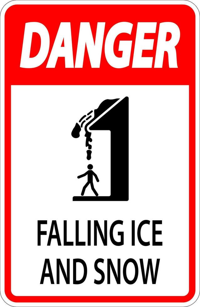ghiaccio e neve avvertimento cartello attenzione - caduta ghiaccio e neve cartello vettore