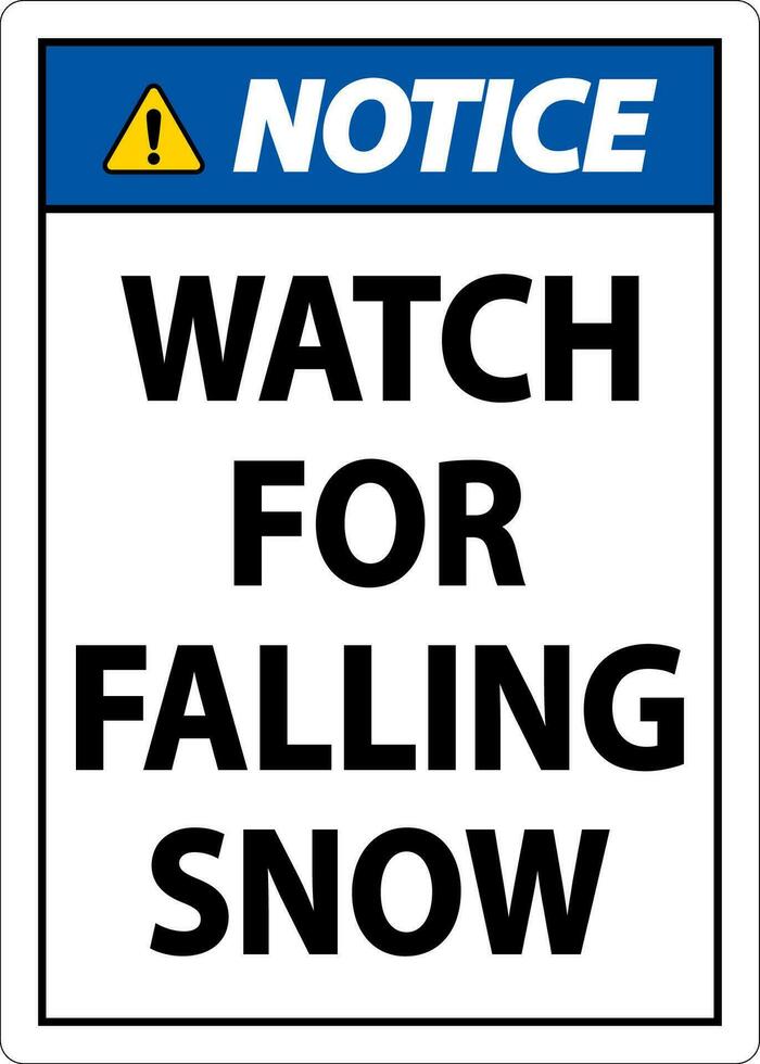 Avviso cartello orologio per caduta neve vettore