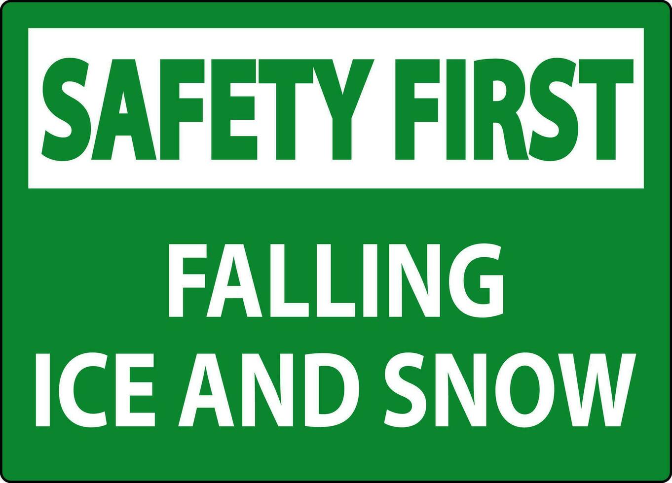 sicurezza primo cartello caduta ghiaccio e neve vettore