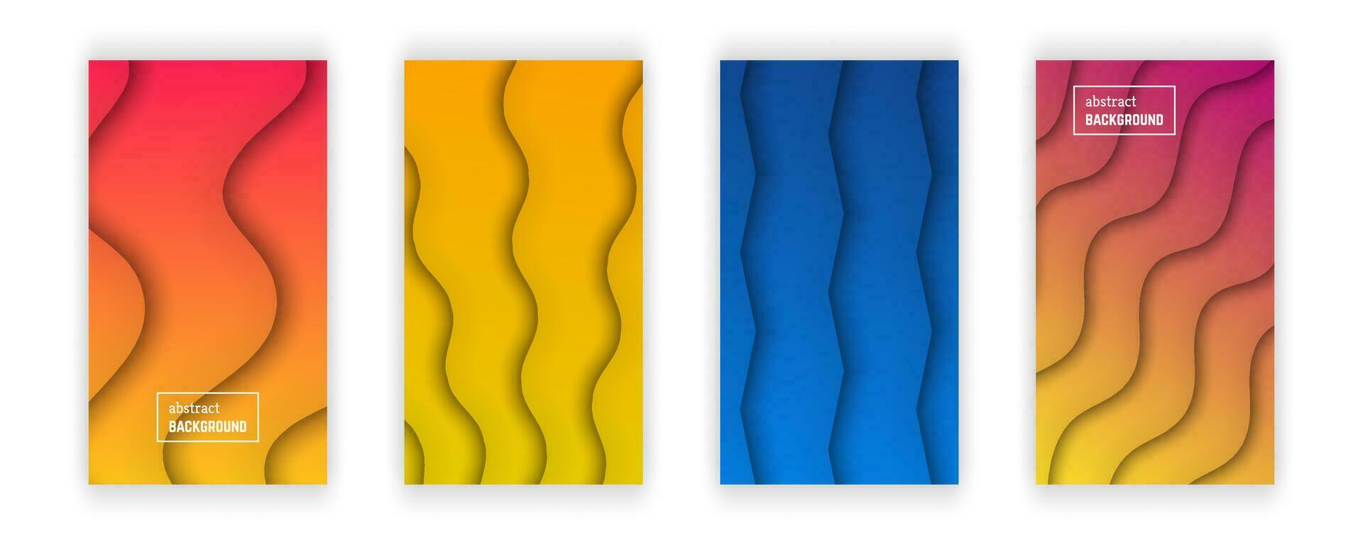 astratto minimo pendenza geometrico sfondo. impostato di quattro onda strato forma per striscione, modelli, carte. vettore illustrazione.