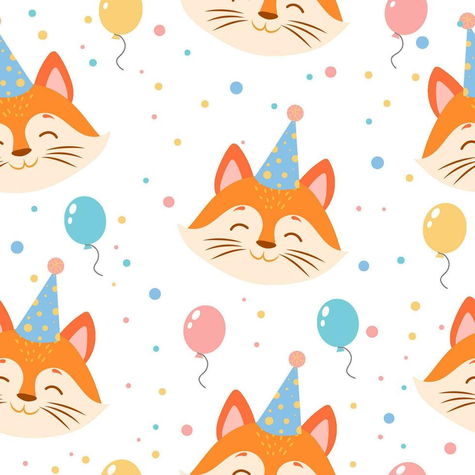 divertente senza soluzione di continuità modelli per bambini. divertente animali nel cartone animato stile per compleanno decorazione. vettore illustrazione