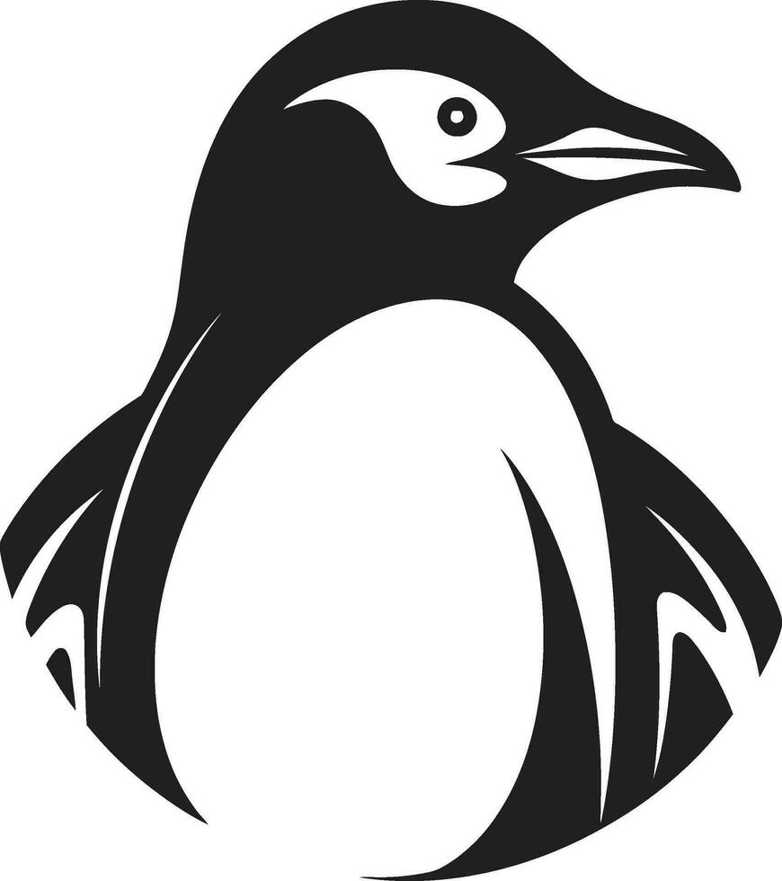 scolpito eleganza nel ombre pinguino emblema nel noir maestoso pinguini un' moderno natura capolavoro nel nero vettore