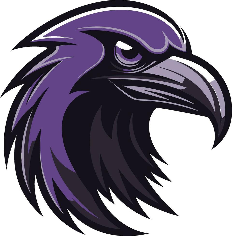 Corvo silhouette geometrico marchio elegante corvo monocromatico emblema vettore