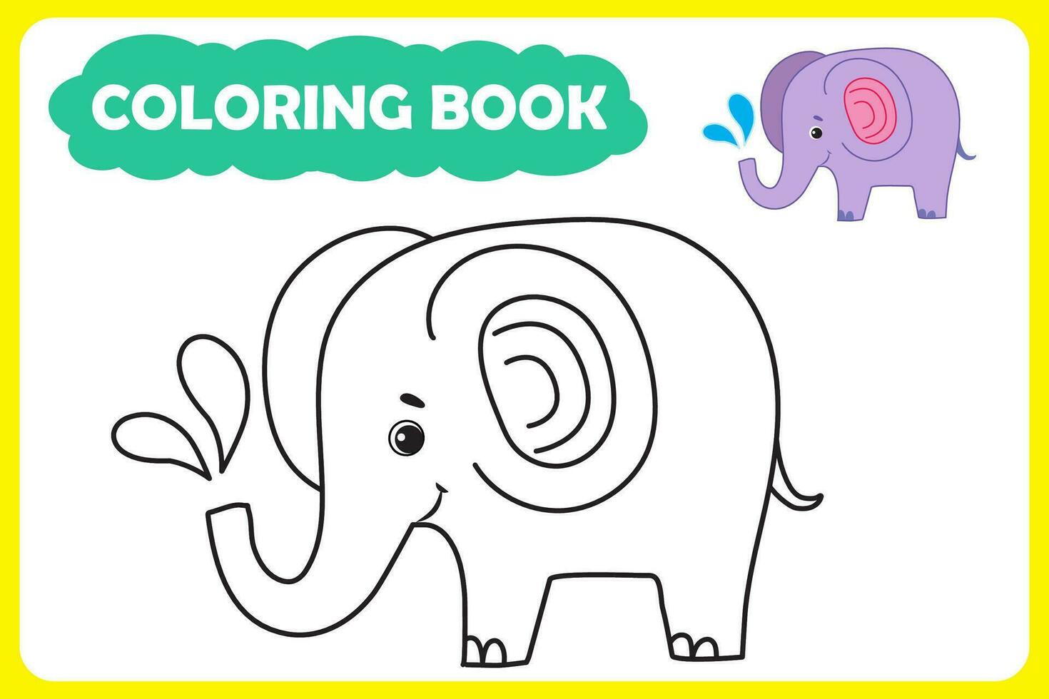colorazione libro per bambini. vettore illustrazione di africano animale