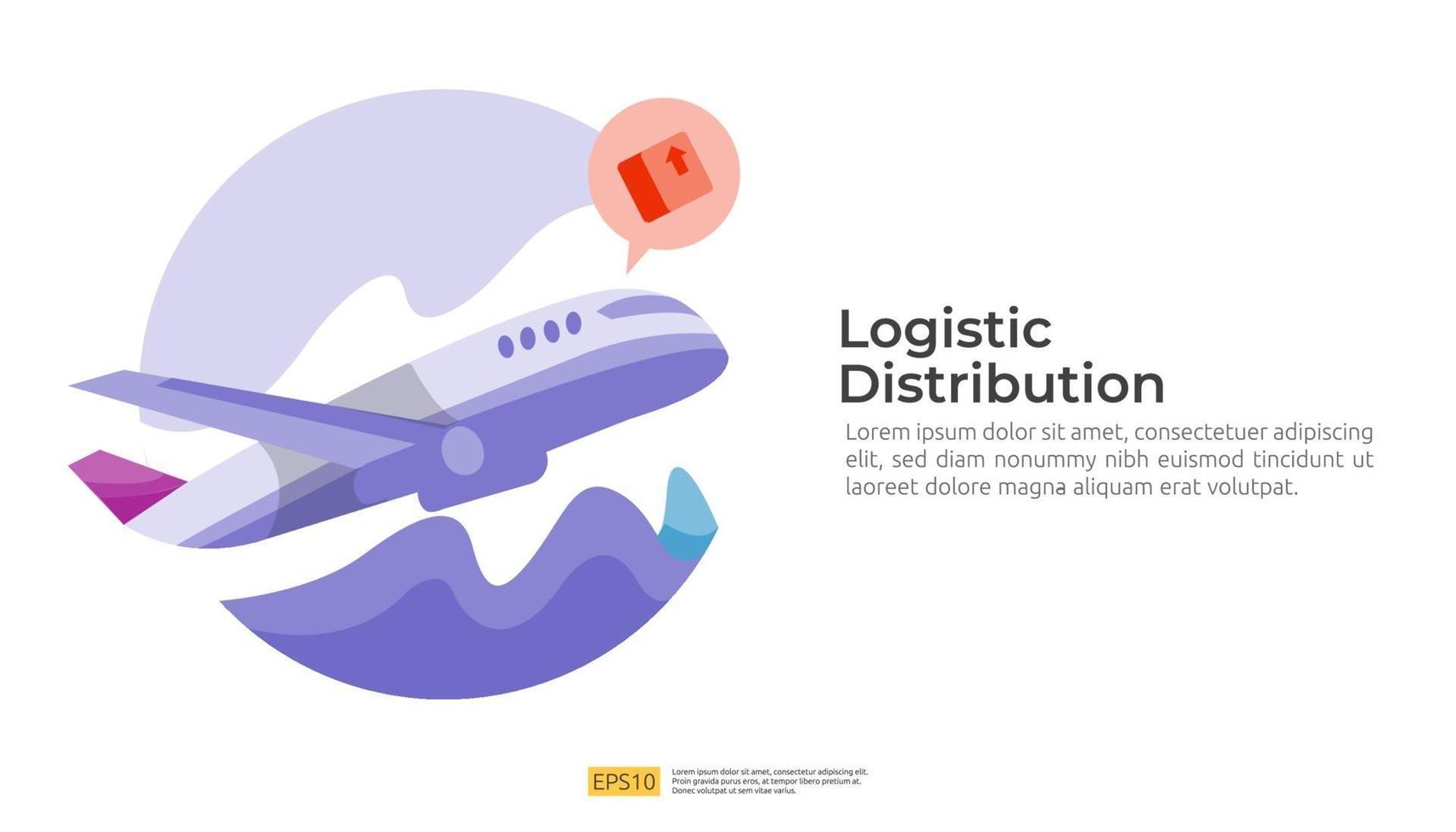 concetto di servizio di carico di distribuzione logistica. consegna globale in tutto il mondo vettore