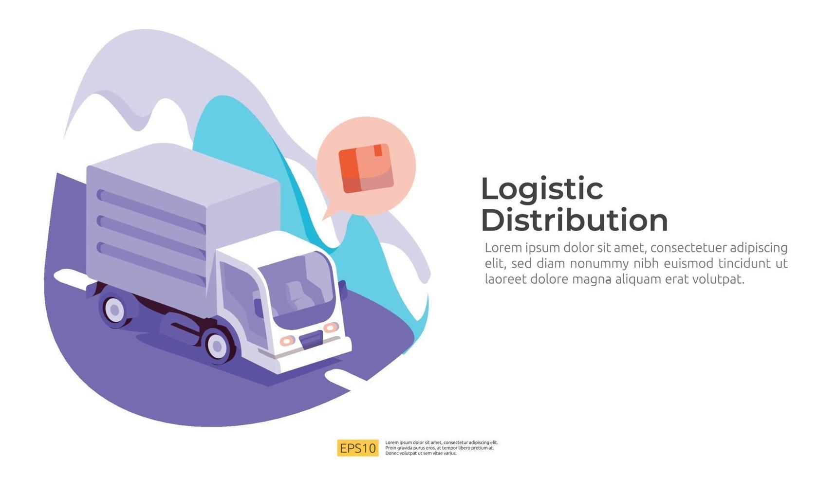 concetto di servizio di carico di distribuzione logistica. consegna globale in tutto il mondo vettore