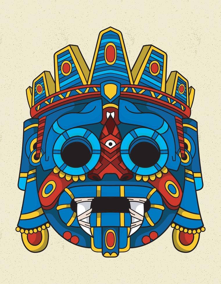 tlaloc maschera blu vettore