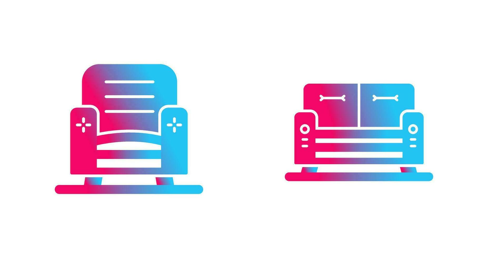 poltrona e divano icona vettore