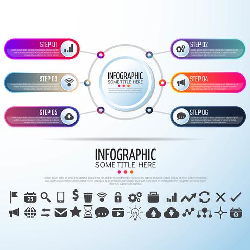 Modello di disegno di Infographics del cerchio vettore