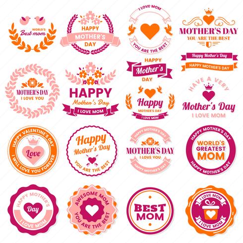 Mother Day Vector label per banner