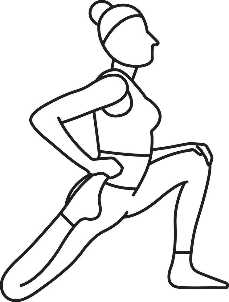 semplice vettore illustrazione di vamadevasana, yoga asana, salutare stile di vita, gli sport, scarabocchio e schizzo