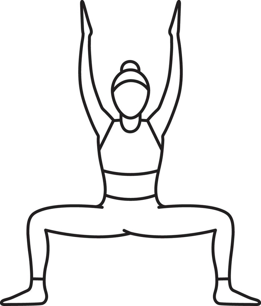 semplice vettore illustrazione di stupasana, rudrasana, yoga asana, salutare stile di vita, gli sport, scarabocchio e schizzo