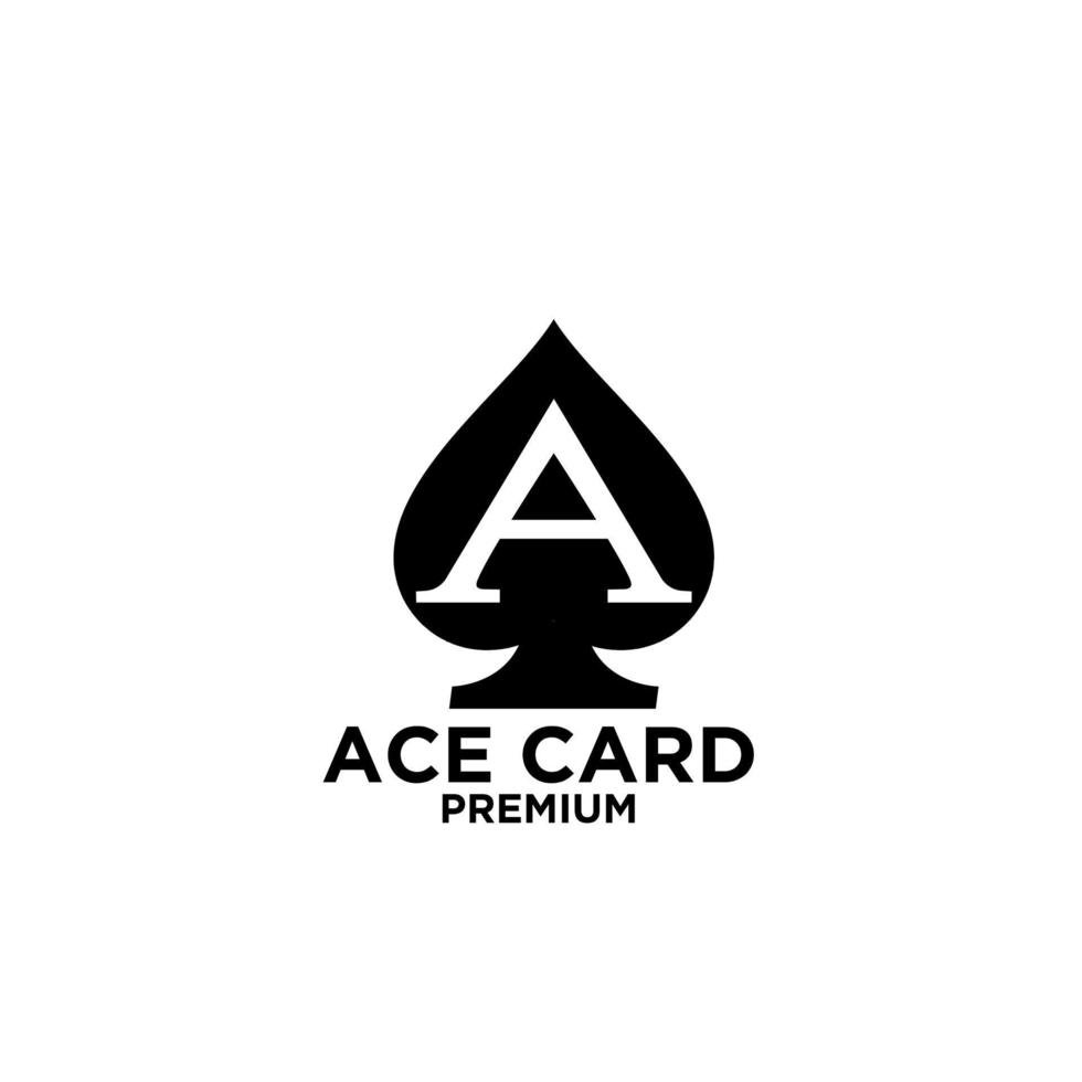 carta asso premium con lettera iniziale un logo vettoriale nero