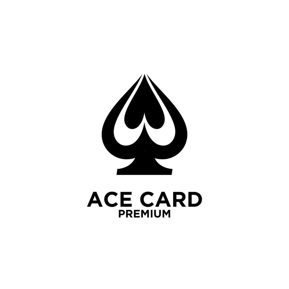 carta asso premium con design logo vettoriale nero icona cuore