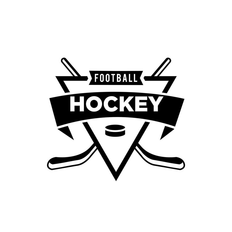 modello di progettazione del logo nero di vettore della squadra del club di hockey premium