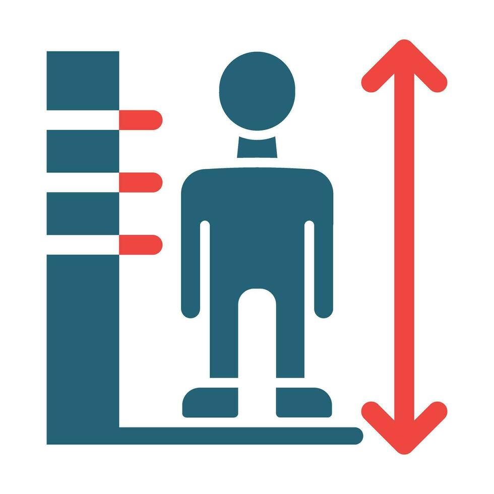 altezza limite vettore glifo Due colore icona per personale e commerciale uso.