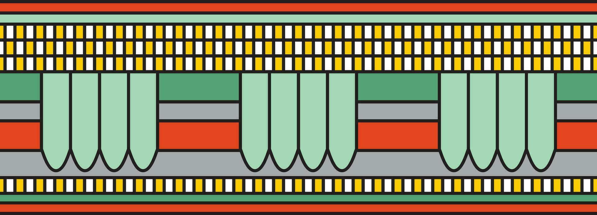 vettore colorato senza soluzione di continuità egiziano confine. infinito ornamenti di antico Egitto. geometrico africano telaio