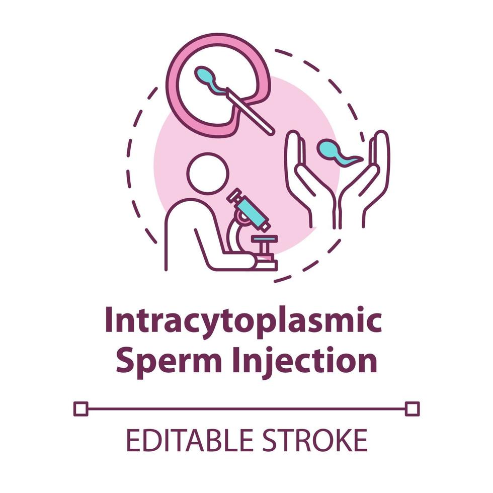 icona del concetto di iniezione intracitoplasmatica dello sperma vettore