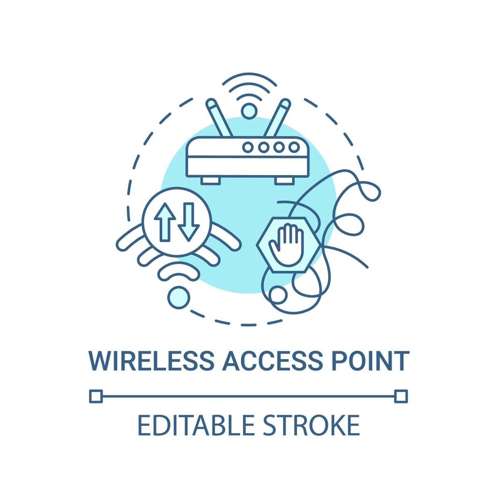 icona del concetto di punto di accesso wireless blu vettore