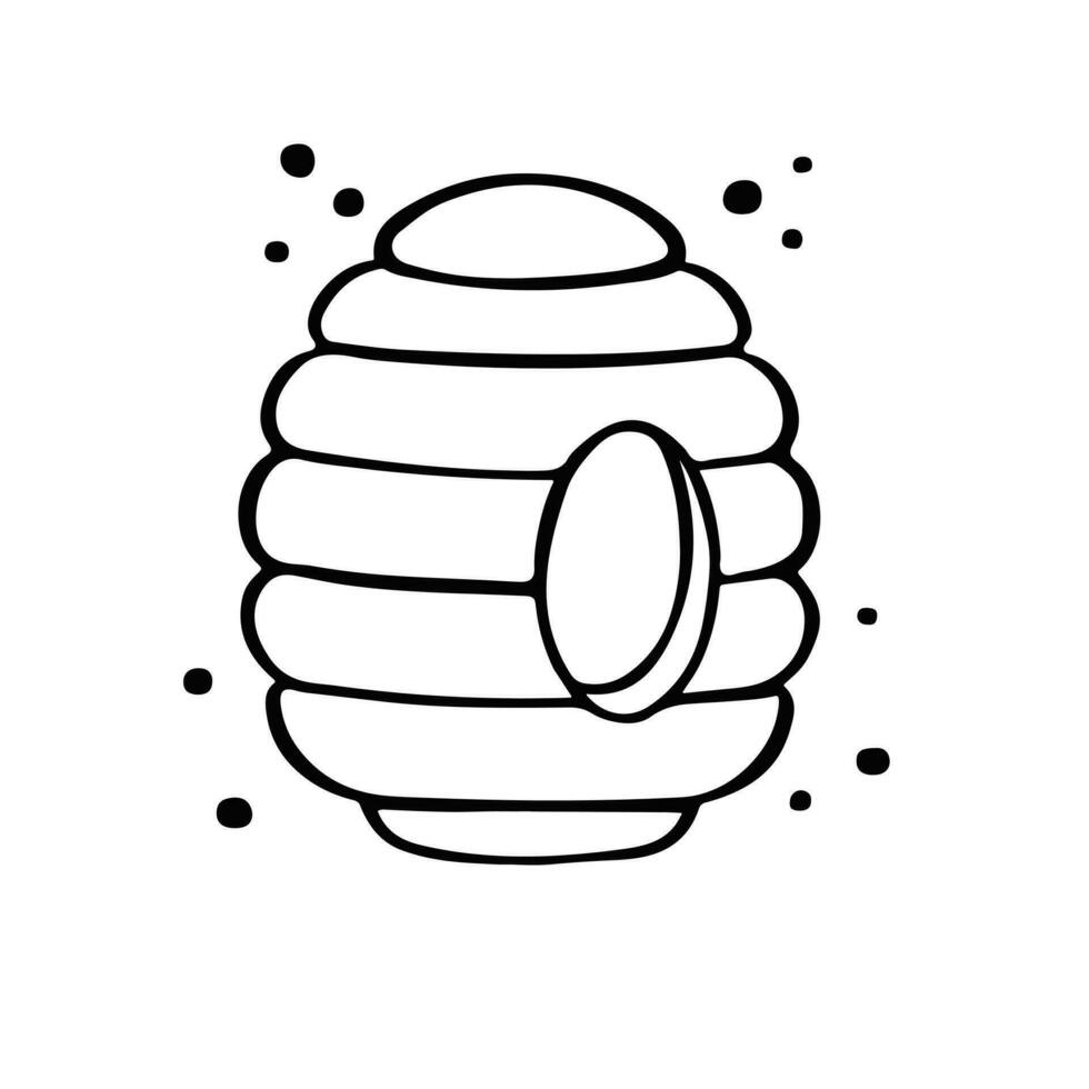 schema, linea alveare, Casa per un' ape, vettore illustrazione