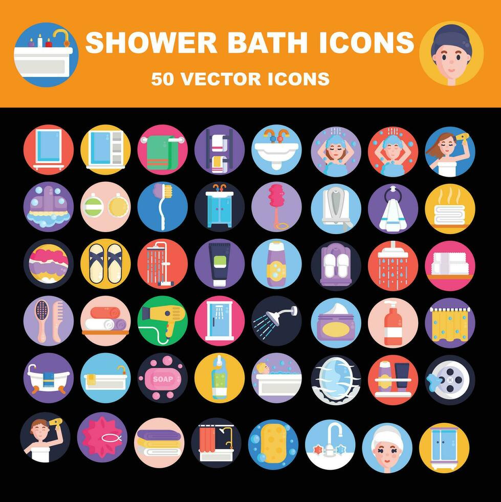doccia bagno icone- Ridefinendo il tuo bagno Esperienza vettore