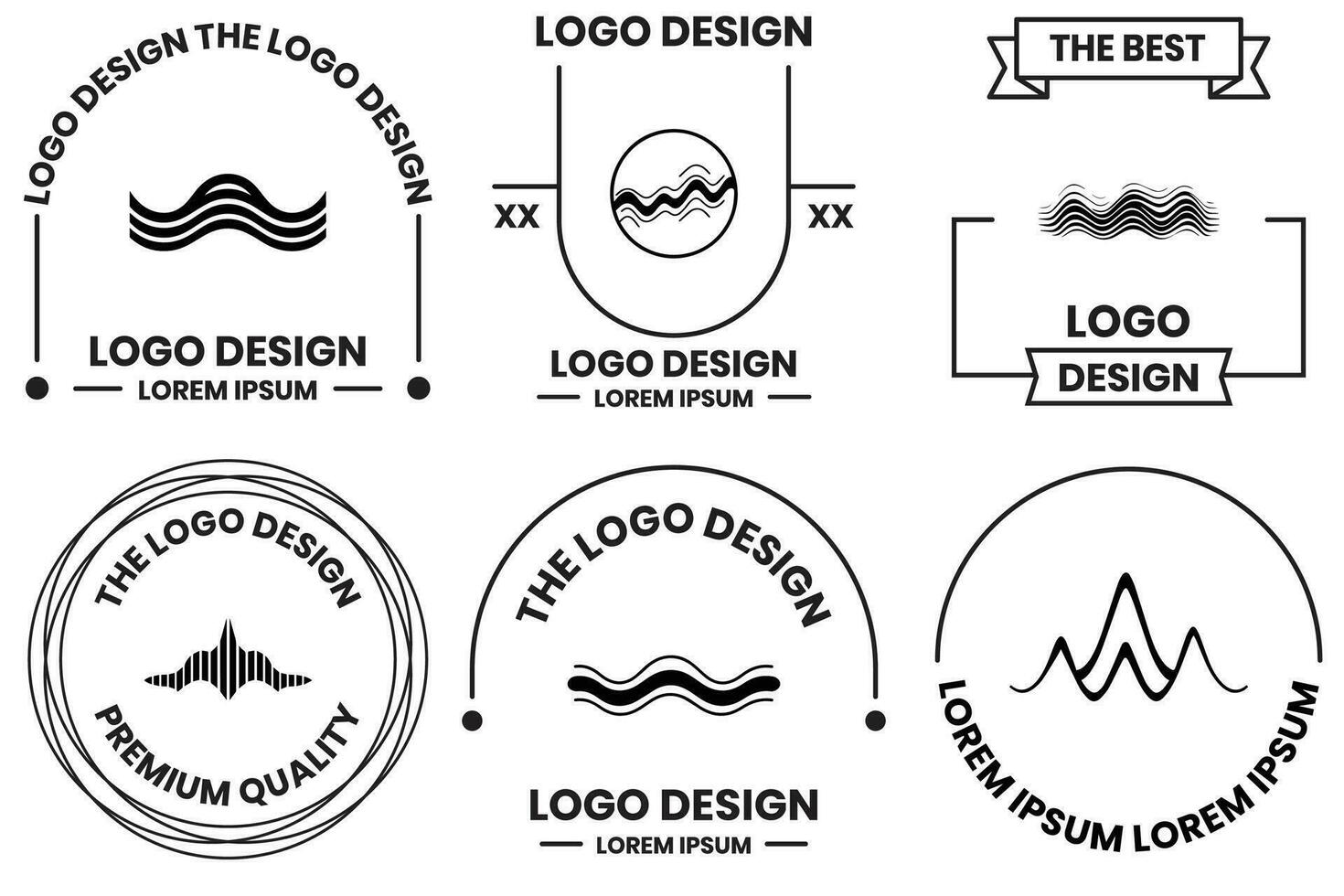 suono onde o musica logo nel piatto linea arte stile vettore