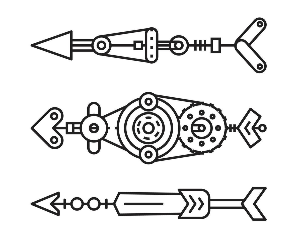 frecce arma impostato linea vettore illustrazione