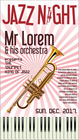 Illustrazione di vettore di Jazz Festival Trumpet Poster