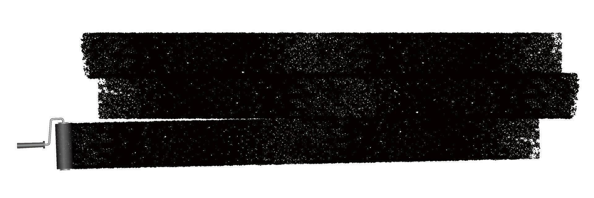 vettore nero rullo pittura con grunge struttura illustrazione isolato su un' bianca sfondo.