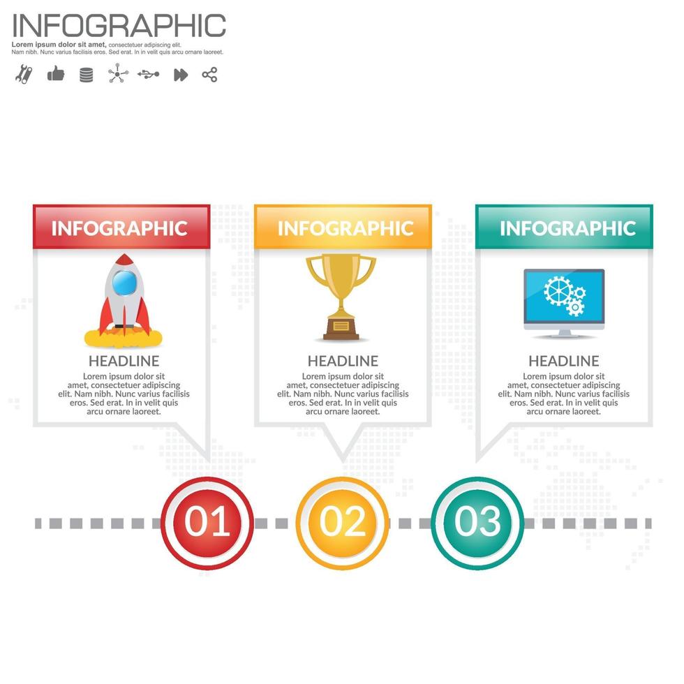 modello di infografica aziendale con 3 opzioni o passaggi. vettore