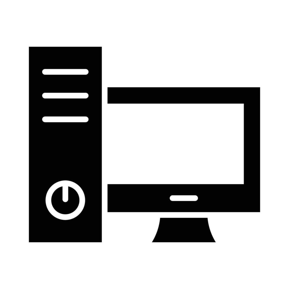 del desktop computer vettore glifo icona per personale e commerciale uso.
