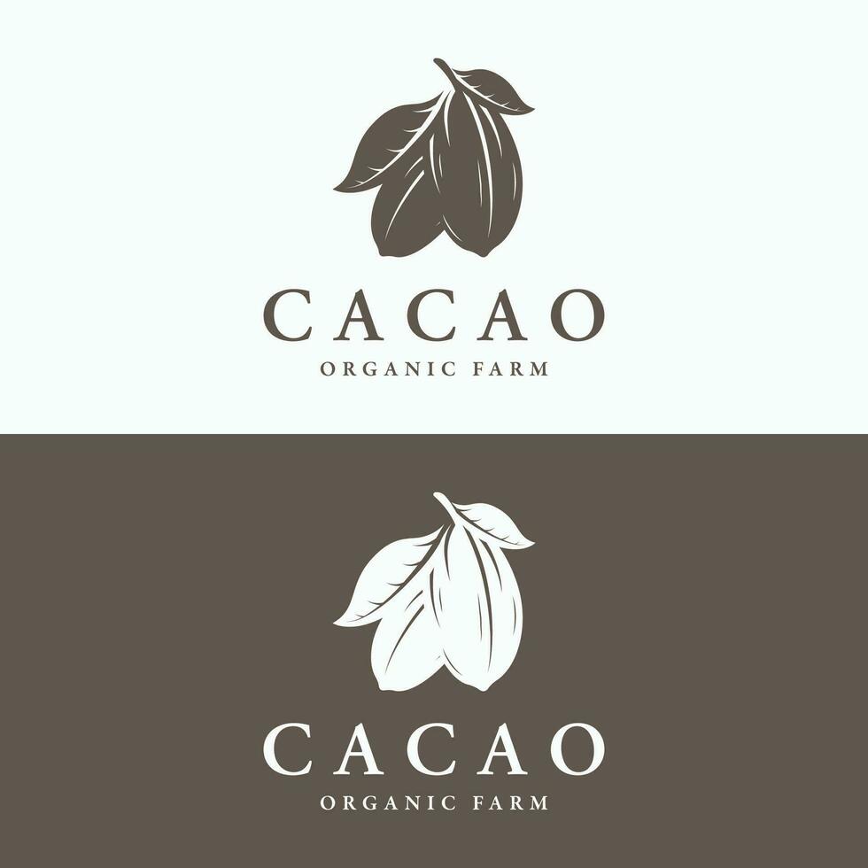 biologico cioccolato o cacao frutta logo modello design isolato sfondo. vettore