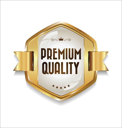 Distintivo d&#39;oro di lusso premium vettore