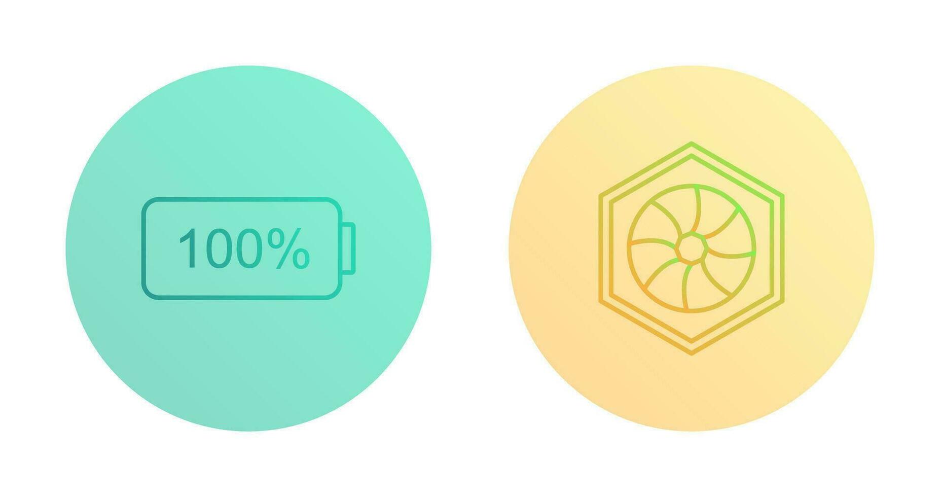 pieno batteria e esagonale diaframma icona vettore