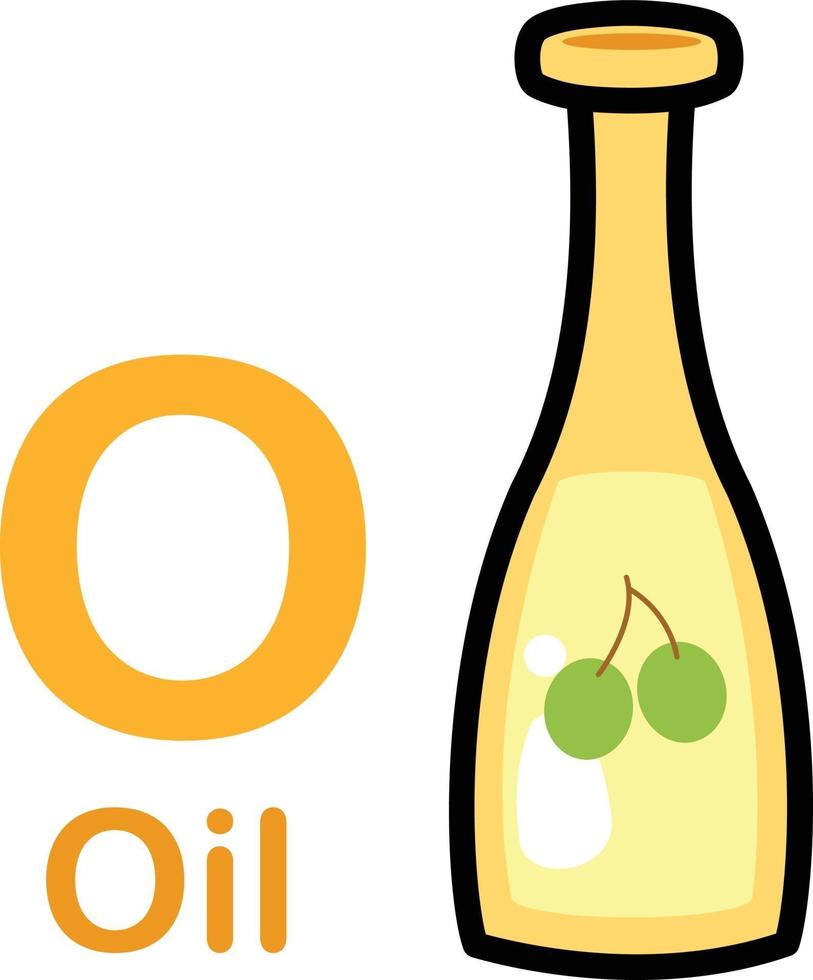 alfabeto lettera o-olio illustrazione vettoriale