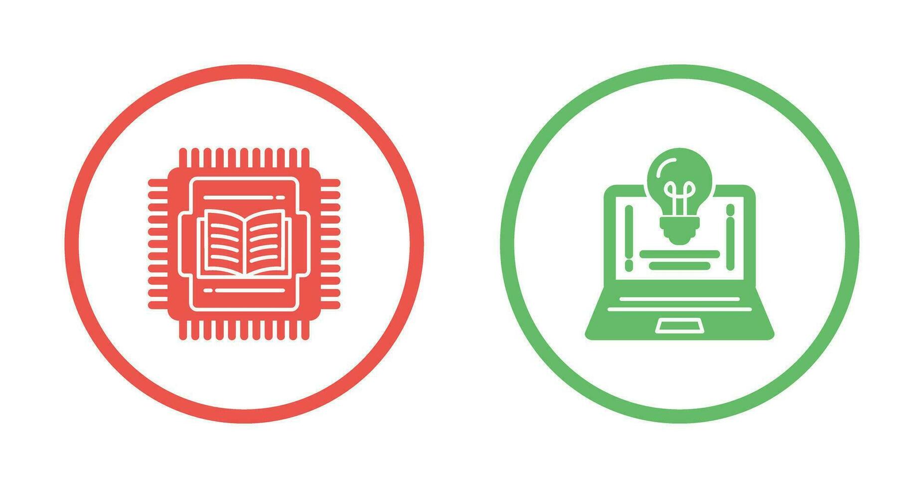 processore e lampada icona vettore