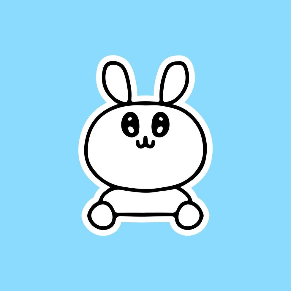 adesivo coniglietto kawaii cartone animato vettore