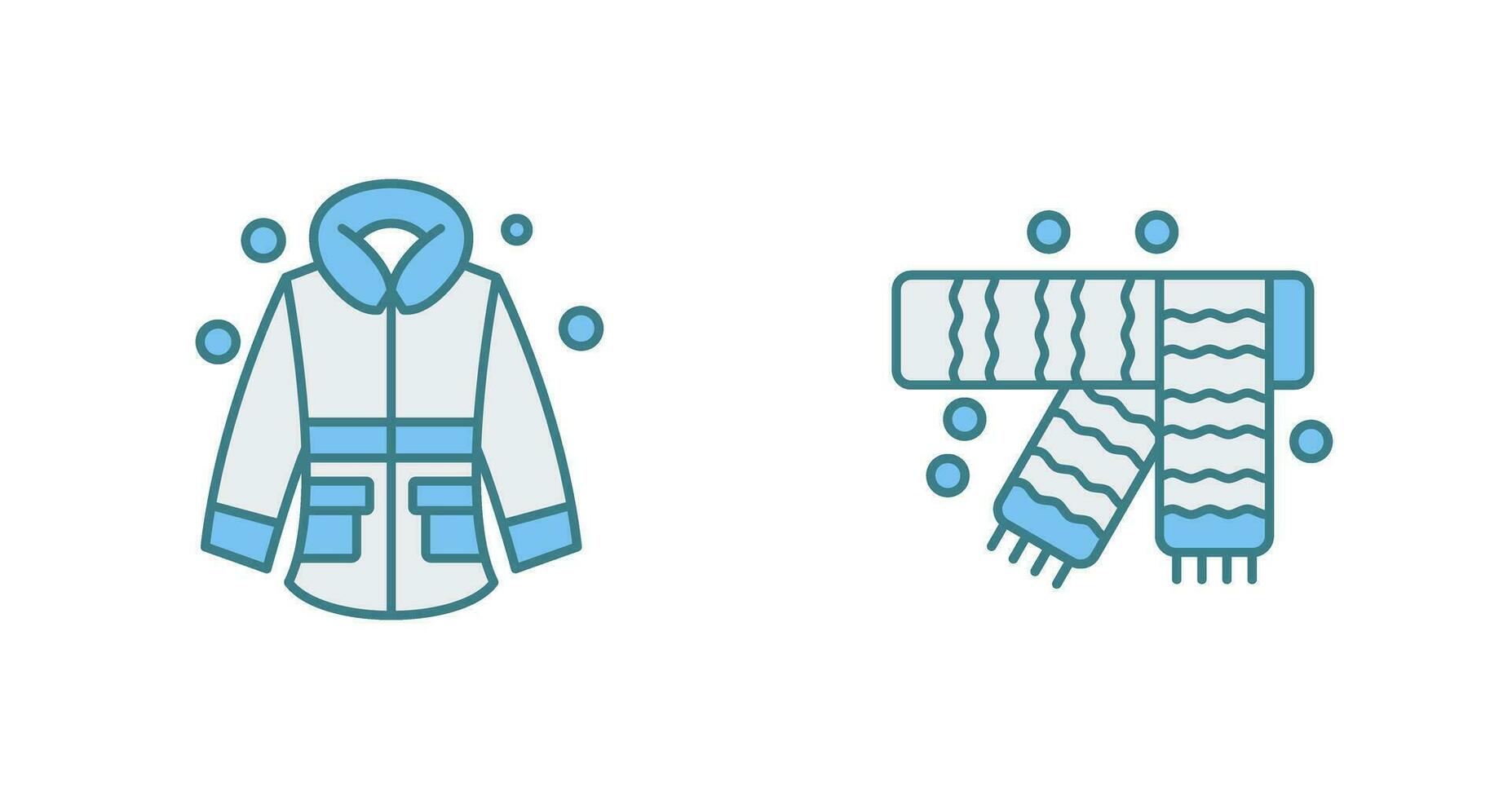 inverno giacca e inverno sciarpa icona vettore