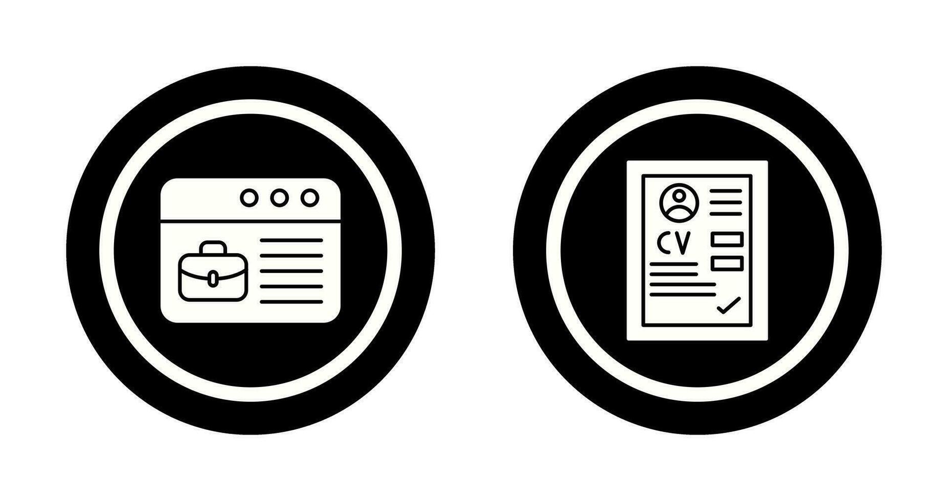 in linea reclutamento e CV icona vettore