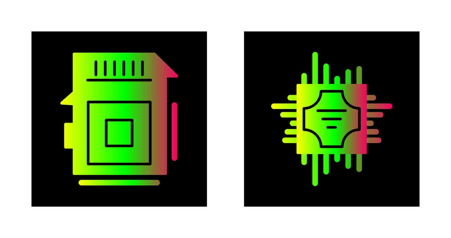 sd carta e processore icona vettore