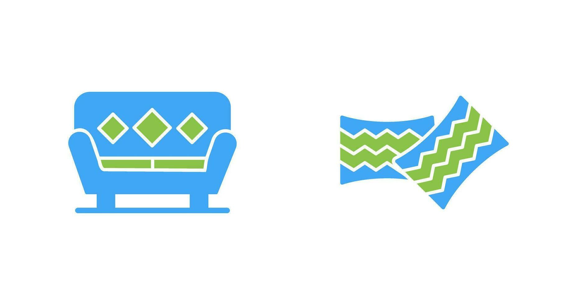 divano e cuscini icona vettore