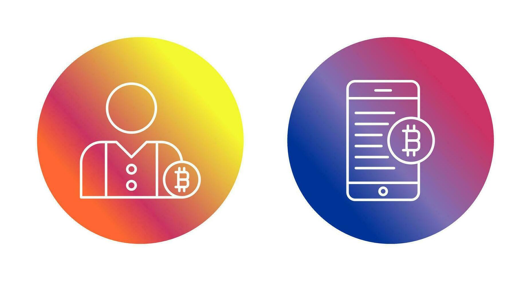 utente e bitcoin mobile icona vettore