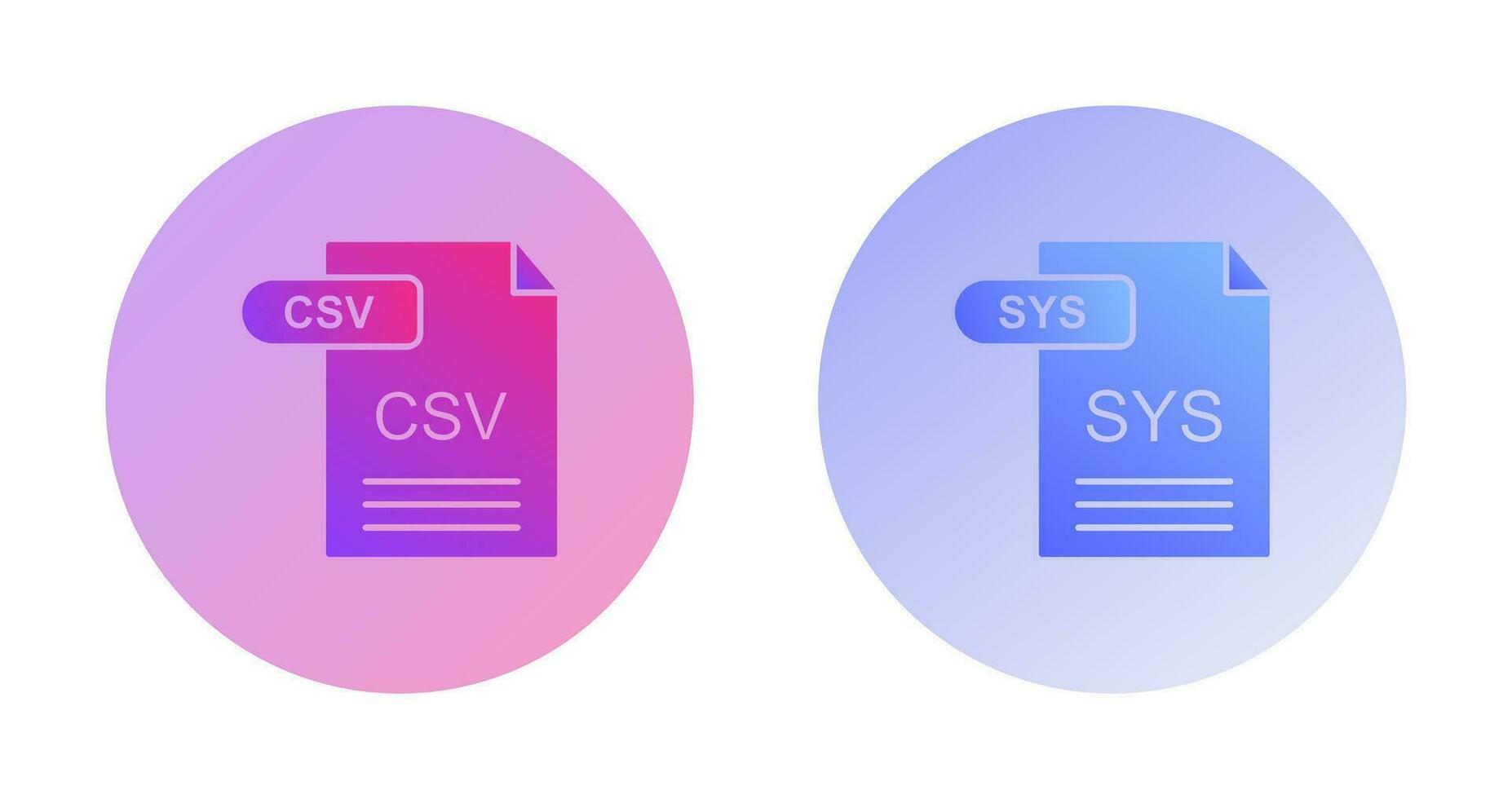 csv e SYS icona vettore